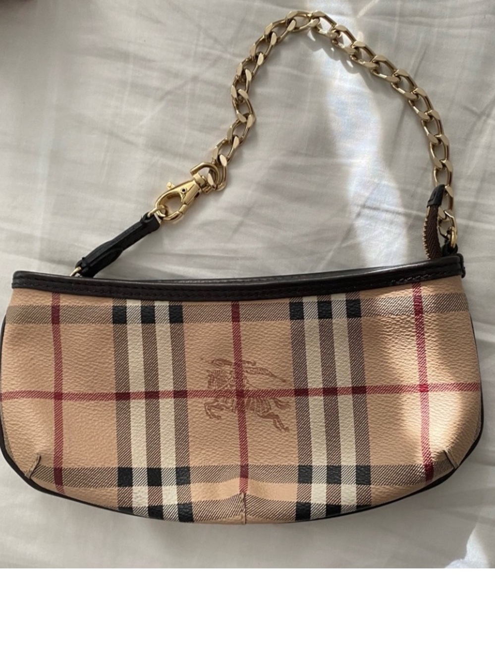 Vintage Burberry Clara Pochette Mini Shoulder Bag Canvas